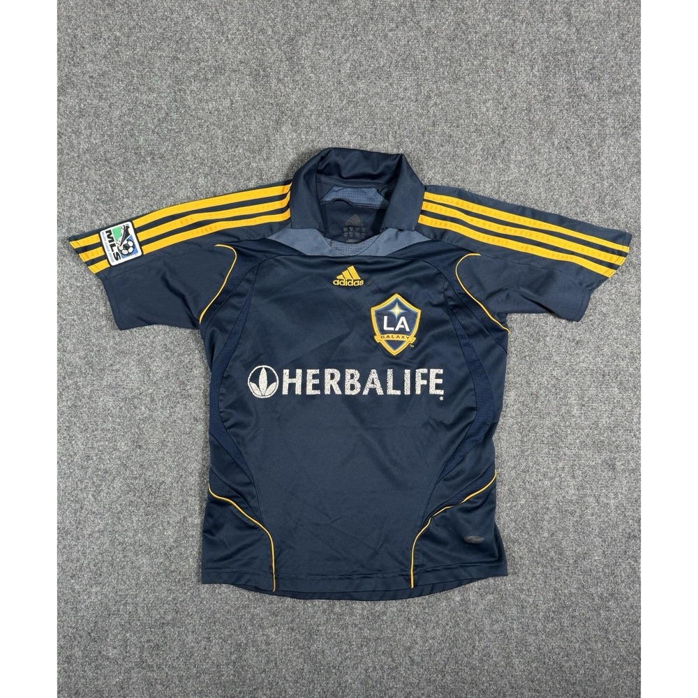 Adidas LA‎ Galaxy David Beckham 07/08 Football Shirt Youth S Blue Soccer Jersey